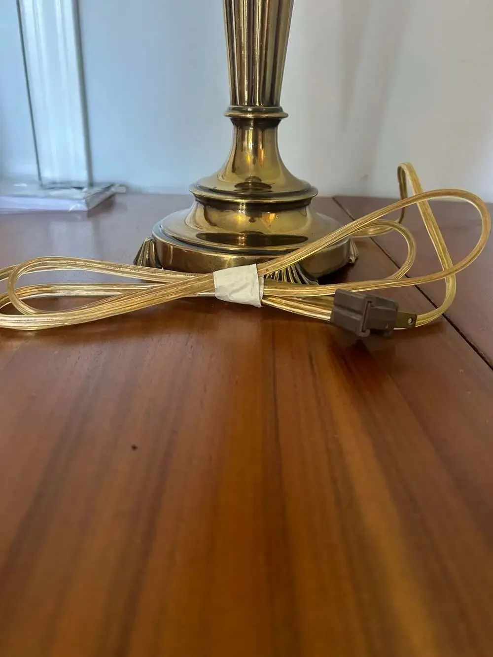 Vintage Stiffel Style Solid Brass Two-Bulb Table Lamp with Pull Chains